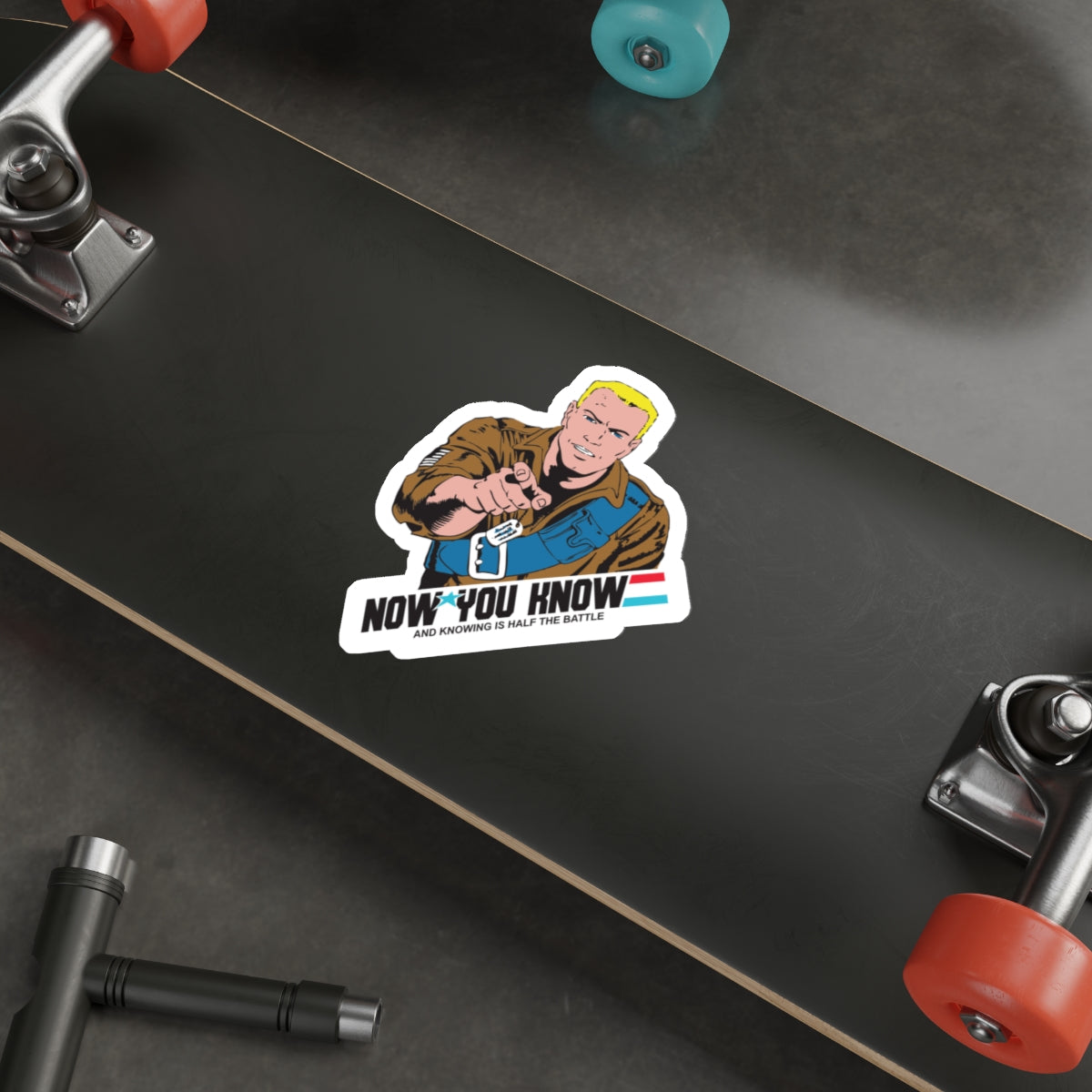 GI Joe Duke "Now You Know" die-cut stickers