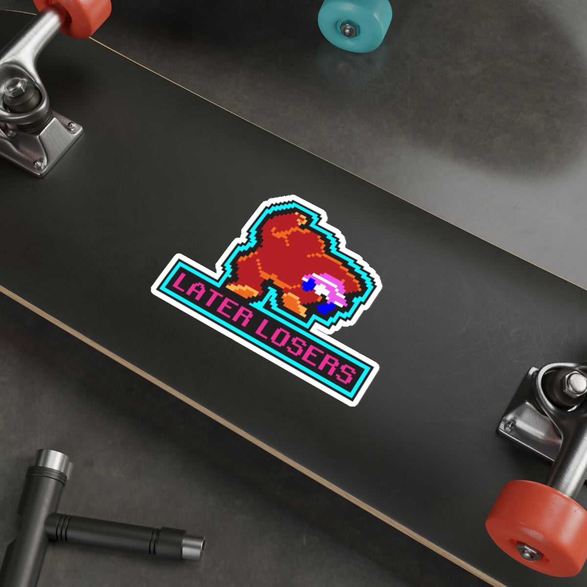 8-bit Legends: DonkeyKong "LATER LOSERS" die-cut stickers - Rerun Designs