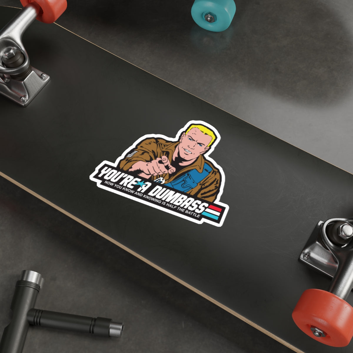 GI Joe Duke "You're A Dumbass" die-cut stickers