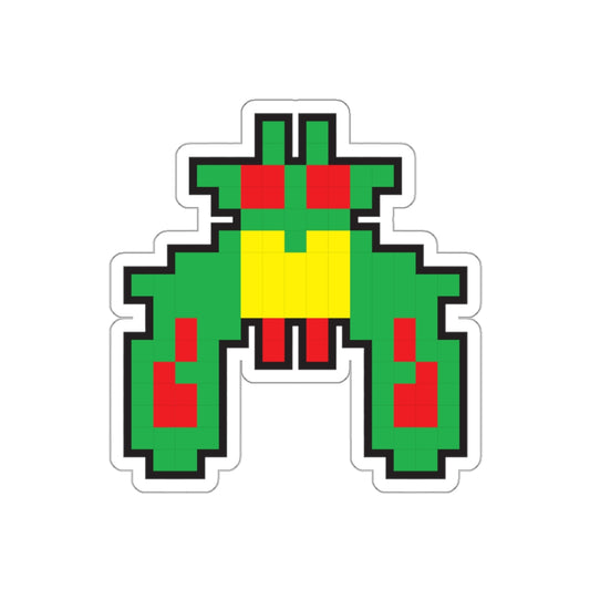 8-bit Legends: Galaga Green Boss die-cut stickers