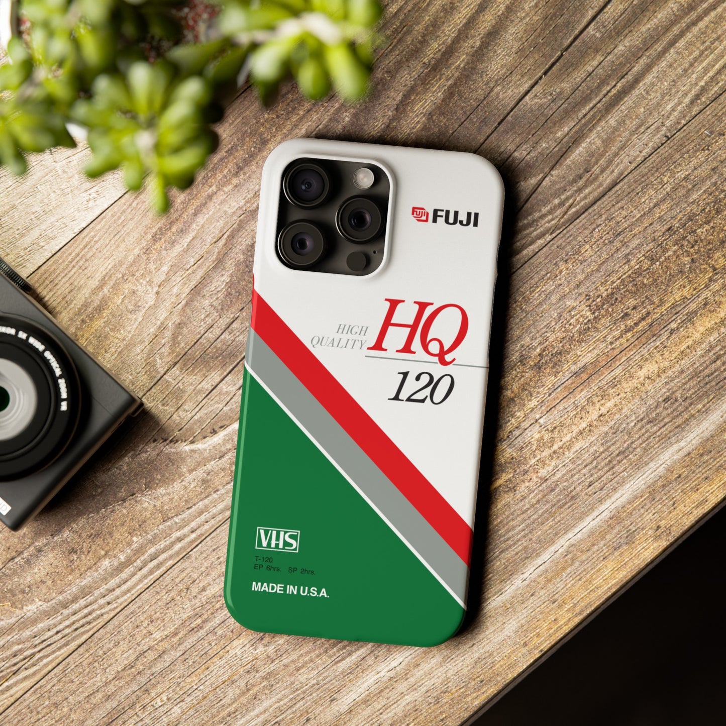 VHS Visions - retro Fuji HQ 120 VHS tape inspired slim iPhone cases