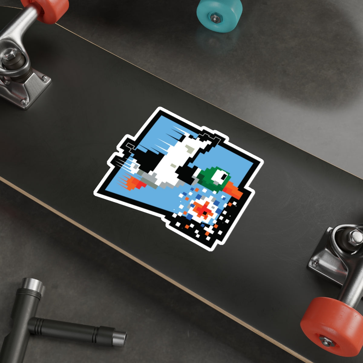 8-bit Legends: Duck Hunt die-cut stickers