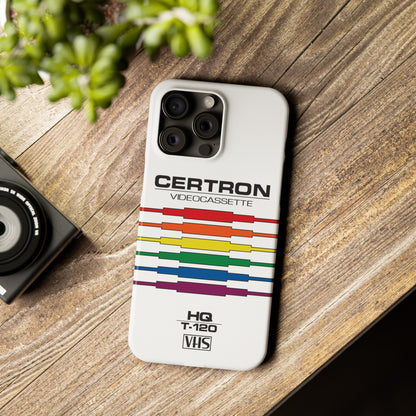 VHS Visions - retro Certron HQ T-120 VHS tape inspired slim iPhone cases