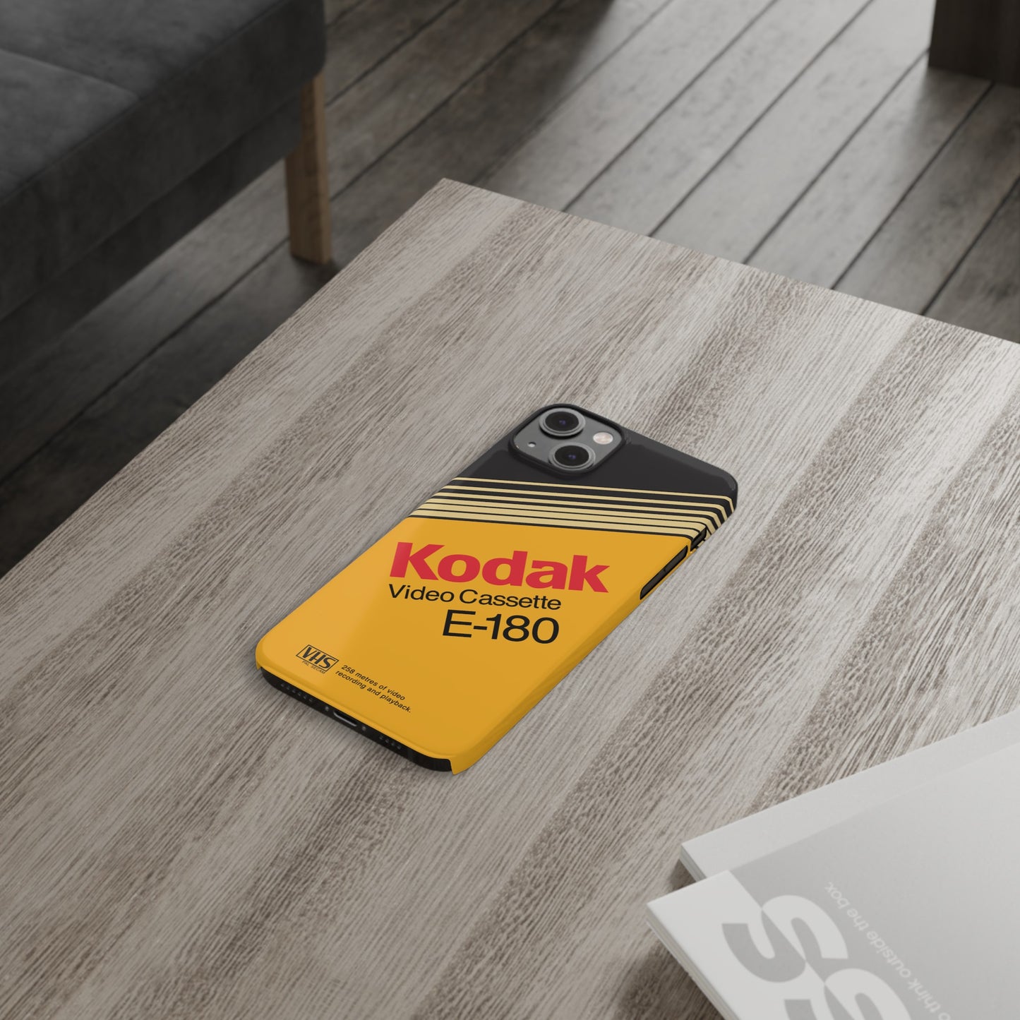 VHS Visions - retro Kodak E180 VHS tape inspired slim iPhone cases