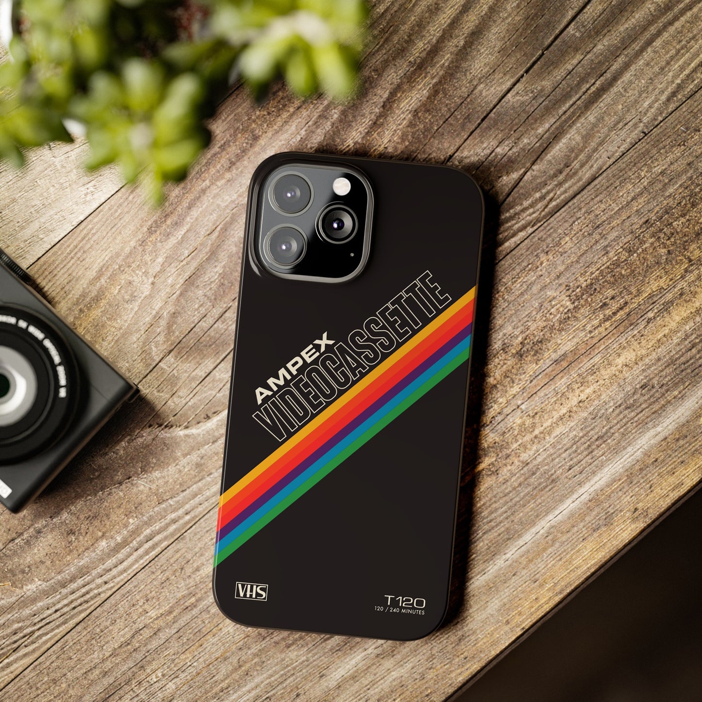 VHS Visions - retro AMPEX T-120 VHS tape inspired slim iPhone cases