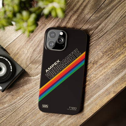 VHS Visions - retro AMPEX T-120 VHS tape inspired slim iPhone cases