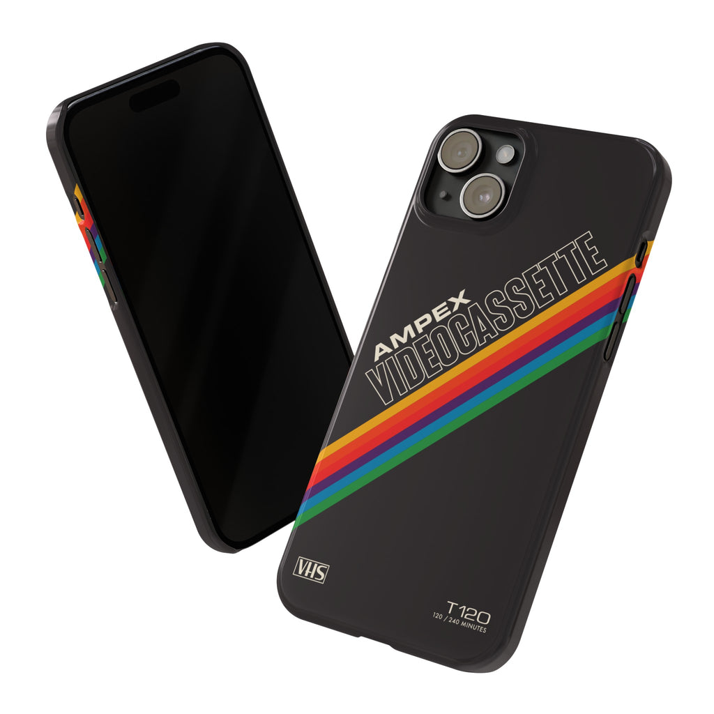 VHS Visions - retro AMPEX T-120 VHS tape inspired slim iPhone cases