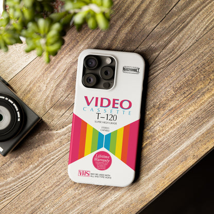 VHS Visions - retro Masterbilt T-120 Super High Grade VHS tape inspired slim iPhone cases