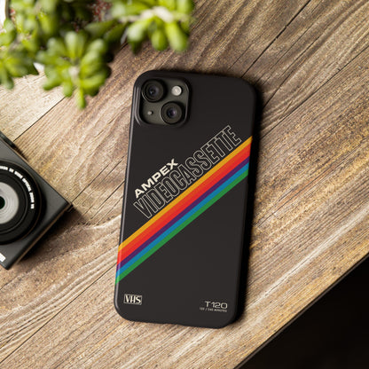 VHS Visions - retro AMPEX T-120 VHS tape inspired slim iPhone cases
