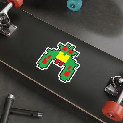 8-bit Legends: Galaga Green Boss die-cut stickers