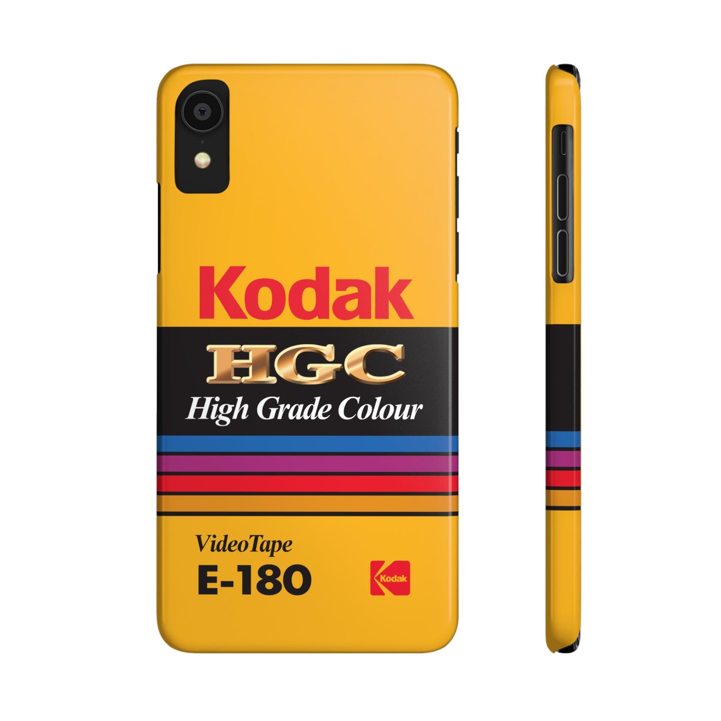 VHS Visions - retro Kodak HGC High Grade Colour E-180 VHS tape inspired slim iPhone cases