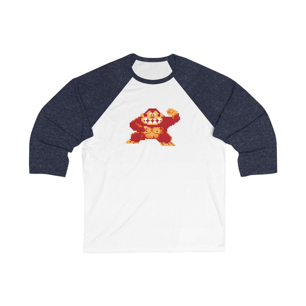 8-bit Legends: DonkeyKong unisex 3/4 sleeve baseball t-shirt