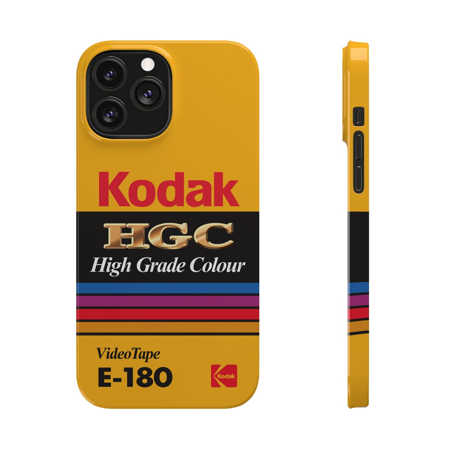 VHS Visions - retro Kodak HGC High Grade Colour E-180 VHS tape inspired slim iPhone cases