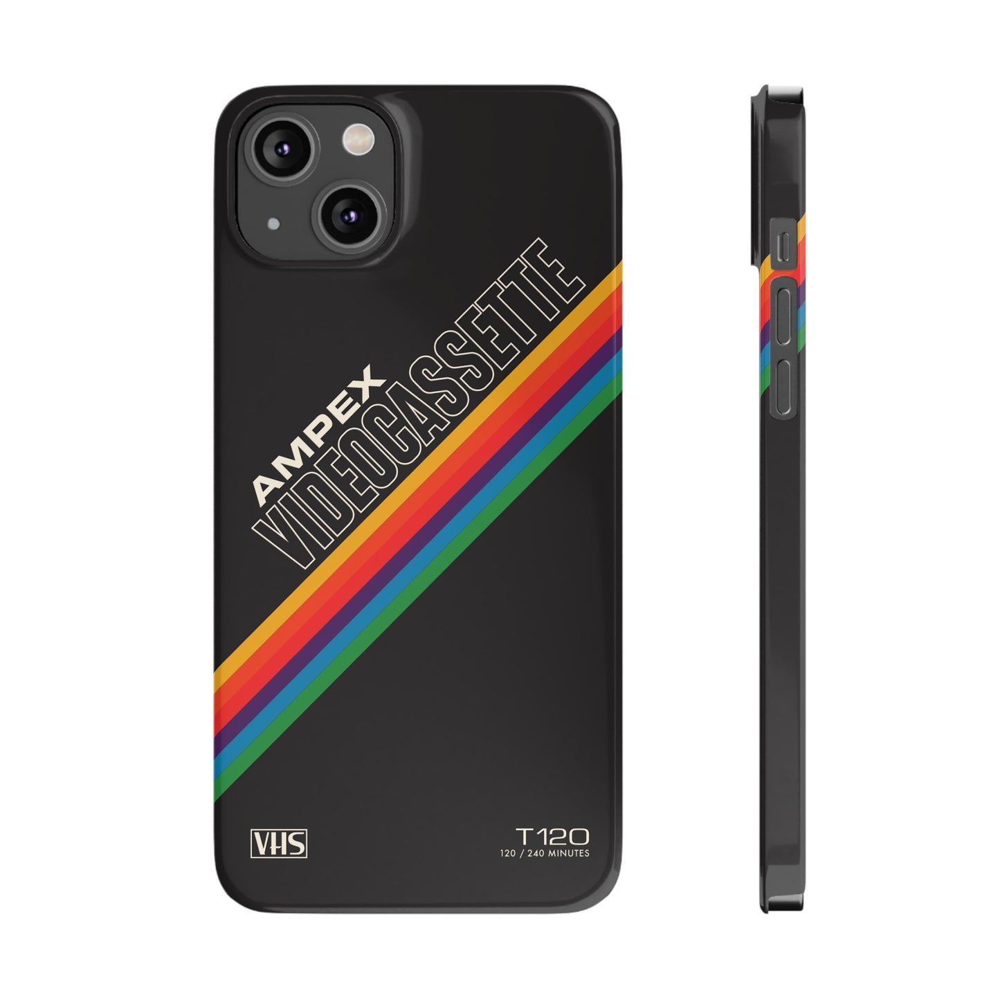 VHS Visions - retro AMPEX T-120 VHS tape inspired slim iPhone cases