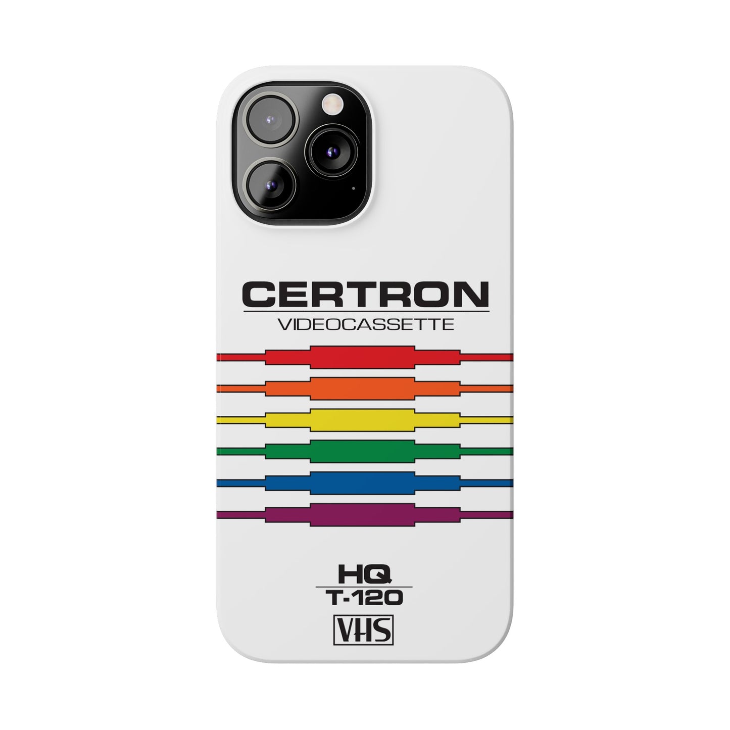 VHS Visions - retro Certron HQ T-120 VHS tape inspired slim iPhone cases