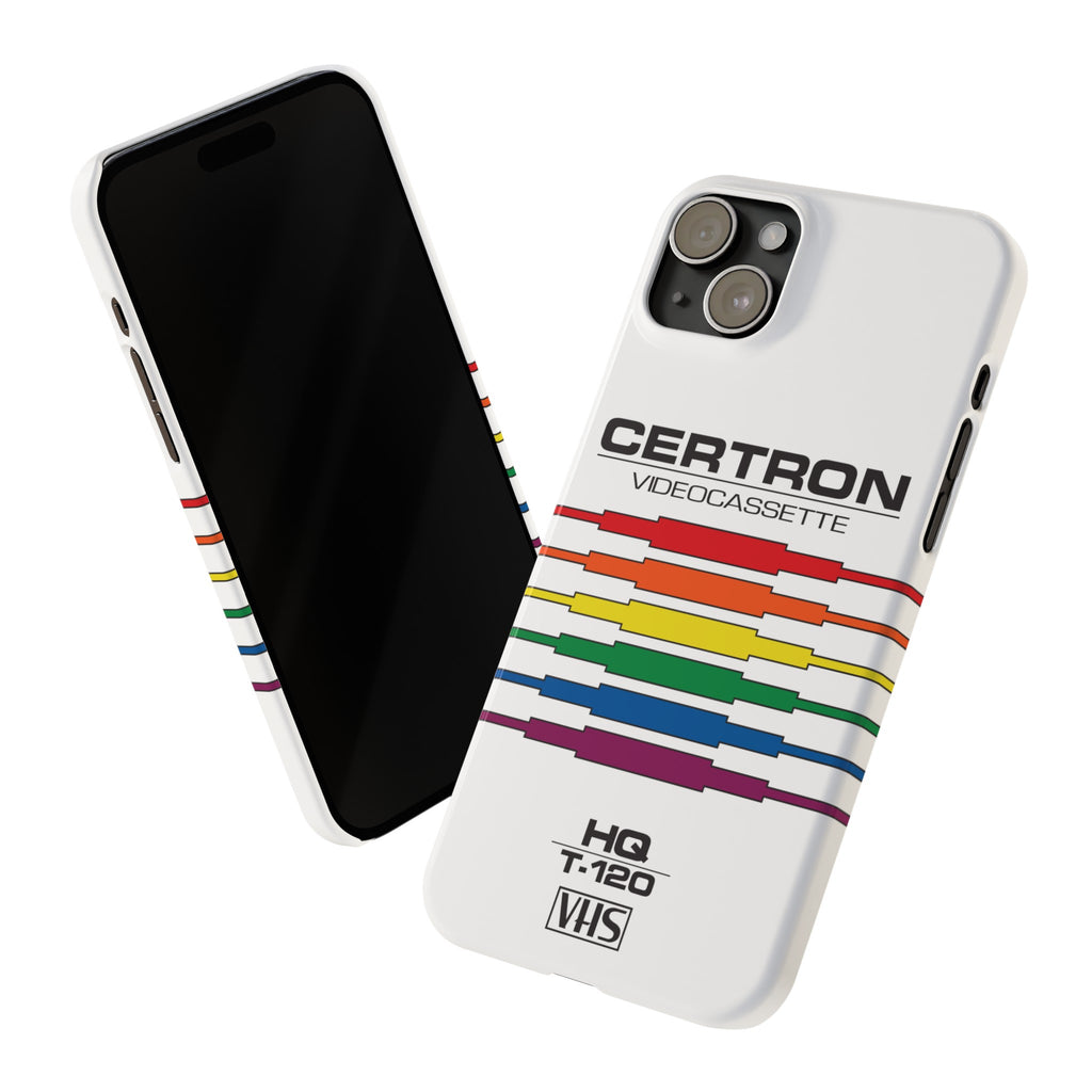 VHS Visions - retro Certron HQ T-120 VHS tape inspired slim iPhone cases