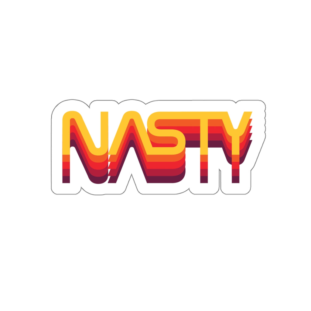 NASTY vintage sunset vibes NASA logo inspired die-cut stickers - Rerun Designs