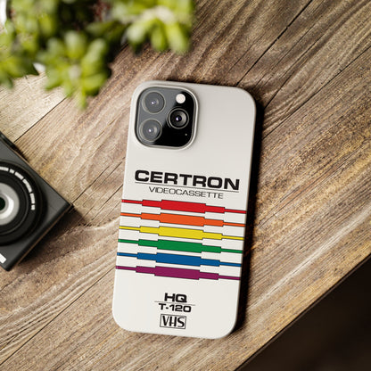 VHS Visions - retro Certron HQ T-120 VHS tape inspired slim iPhone cases