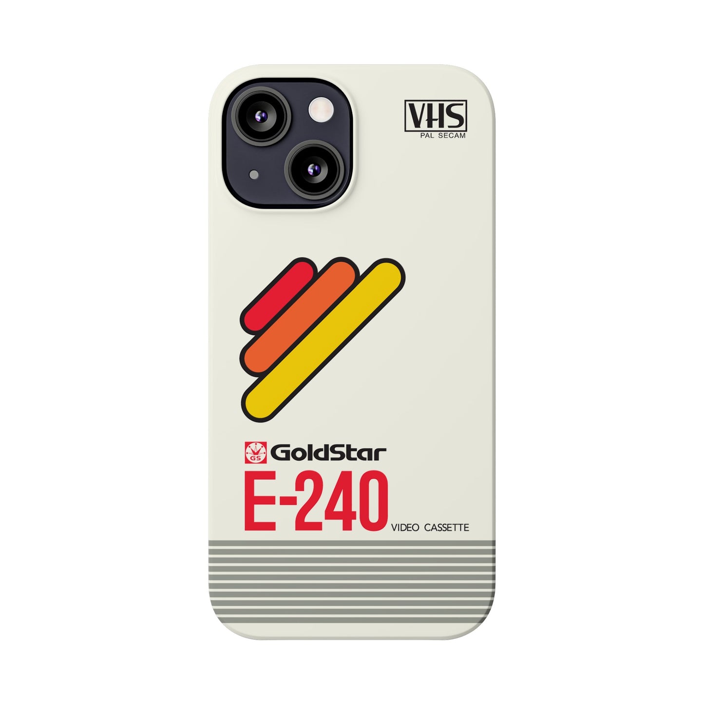 VHS Visions - retro Goldstar E-240 VHS tape inspired slim iPhone cases