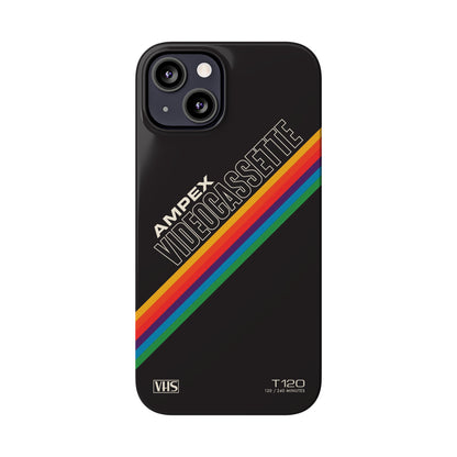 VHS Visions - retro AMPEX T-120 VHS tape inspired slim iPhone cases