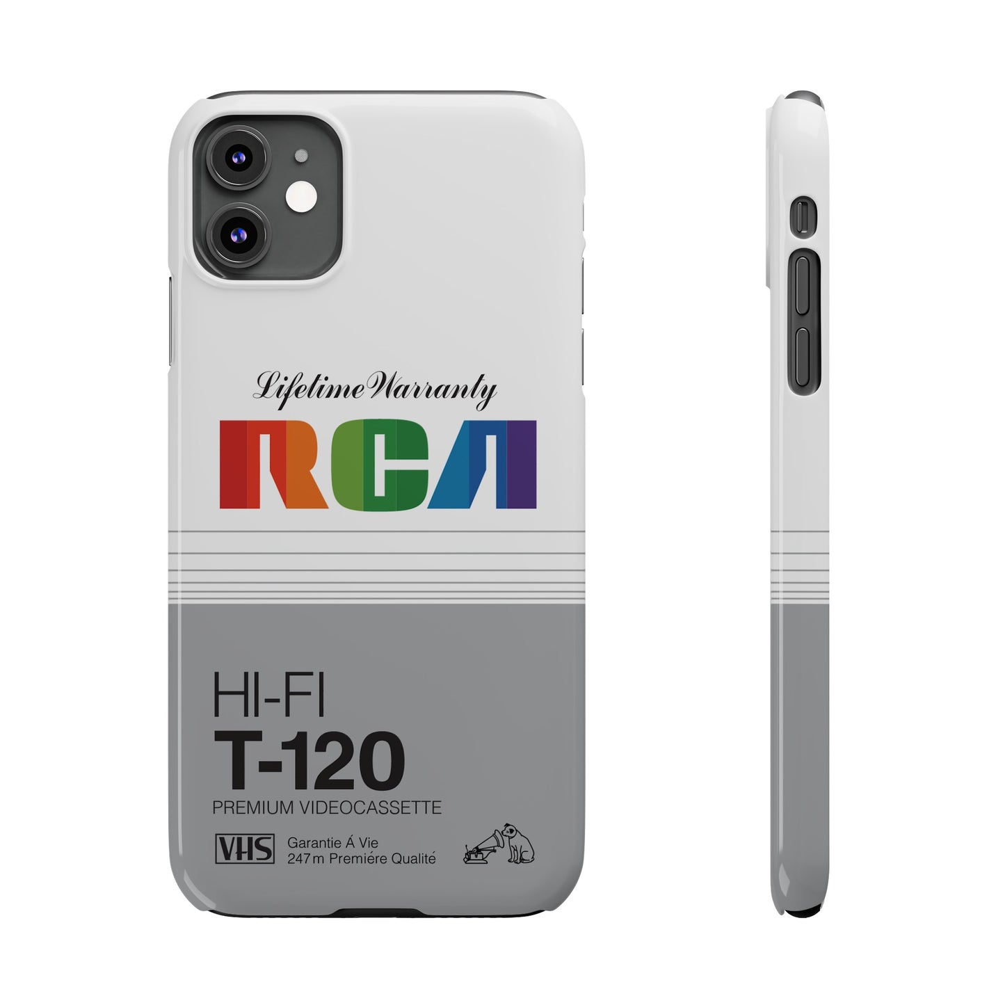 VHS Visions - retro RCA HI FI T-120 VHS tape inspired slim iPhone cases