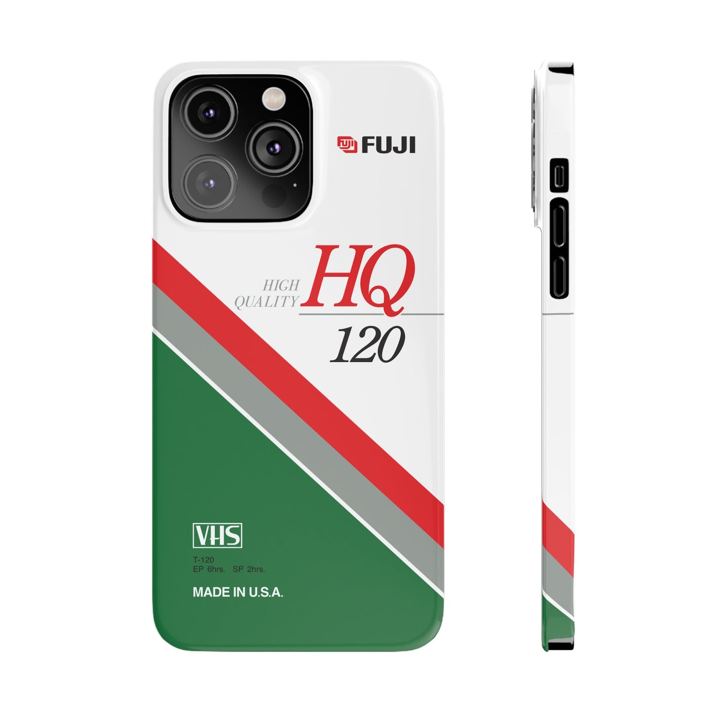 VHS Visions - retro Fuji HQ 120 VHS tape inspired slim iPhone cases