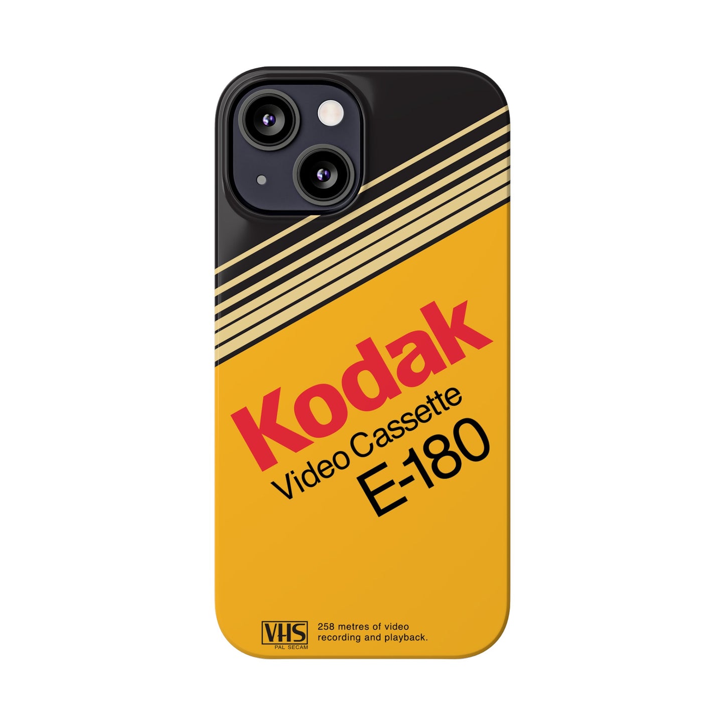 VHS Visions - retro Kodak E180 VHS tape inspired slim iPhone cases