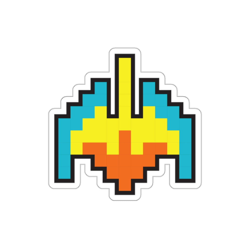 8-bit Legends: Galaga Galaxian Flagship die-cut stickers - Rerun Designs