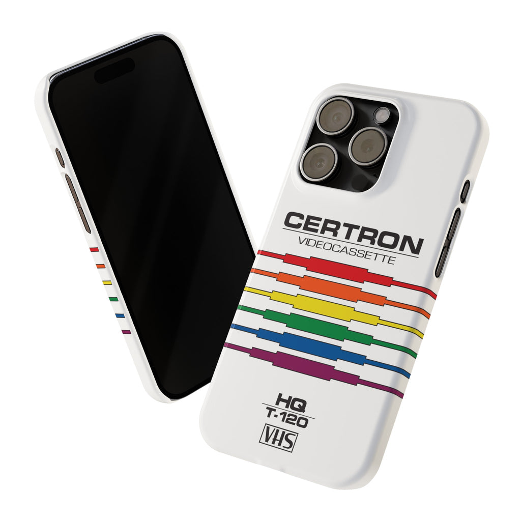 VHS Visions - retro Certron HQ T-120 VHS tape inspired slim iPhone cases