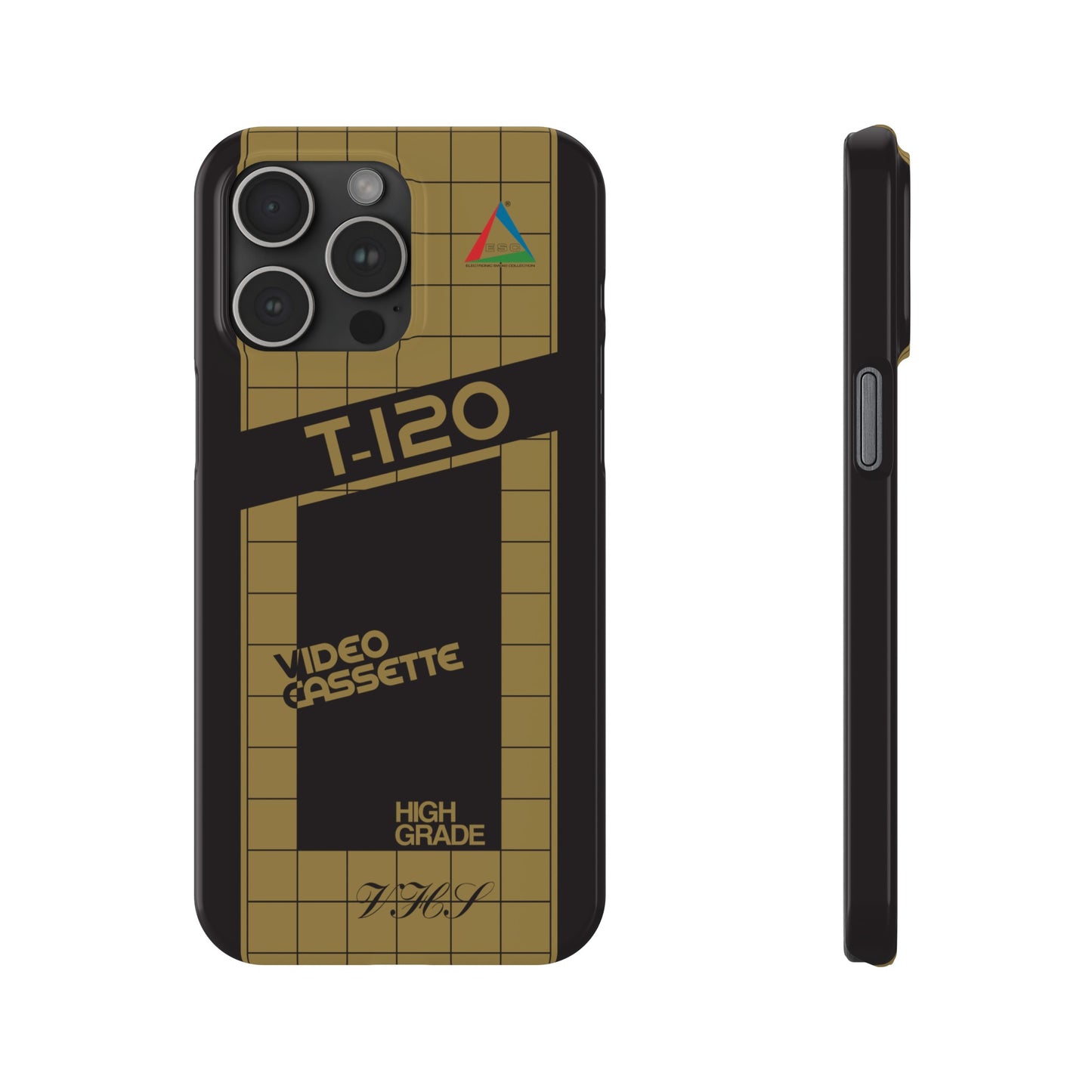 VHS Visions - retro ESC T-120 VHS tape inspired slim iPhone cases