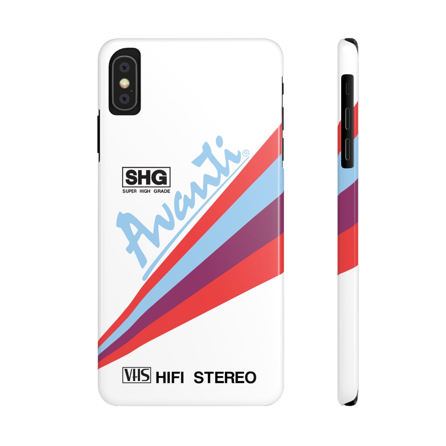 VHS Visions - retro Avanti SHG VHS tape inspired slim iPhone cases