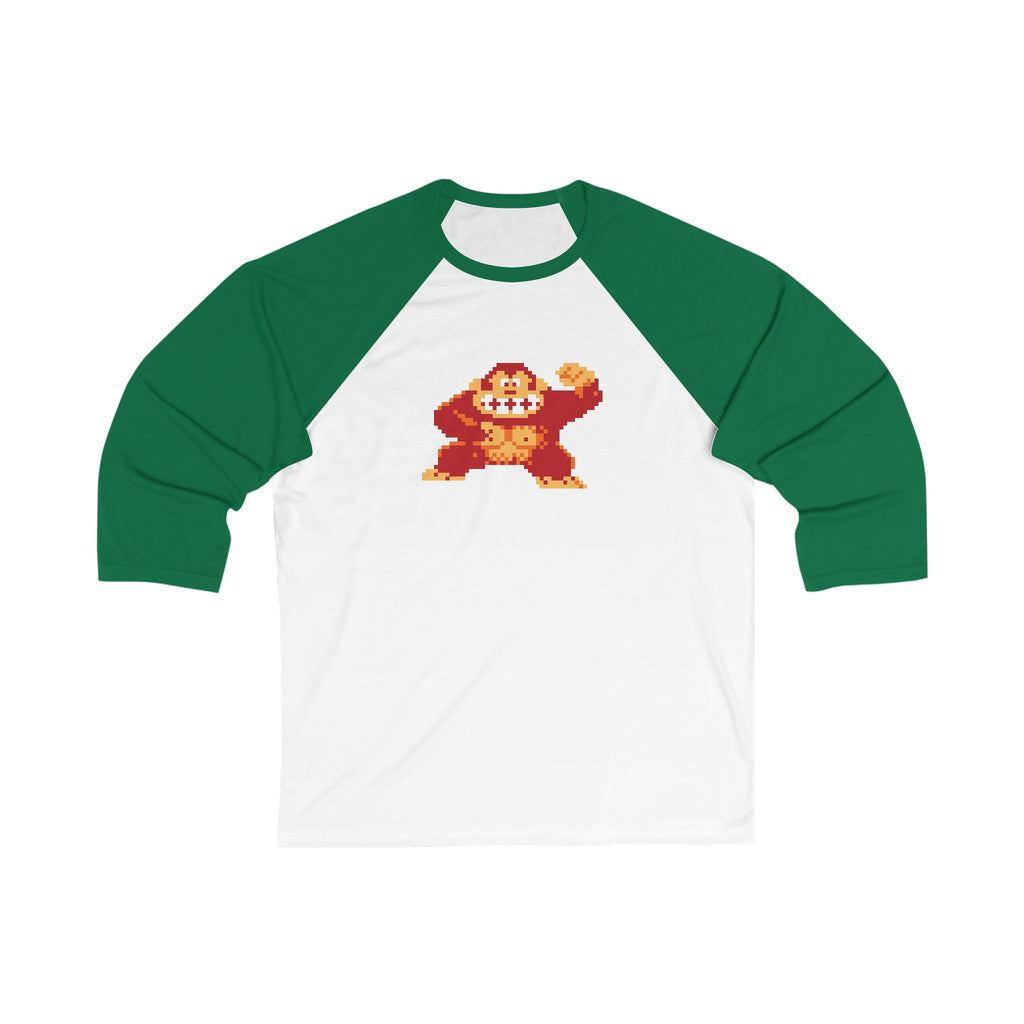 8-bit Legends: DonkeyKong unisex 3/4 sleeve baseball t-shirt