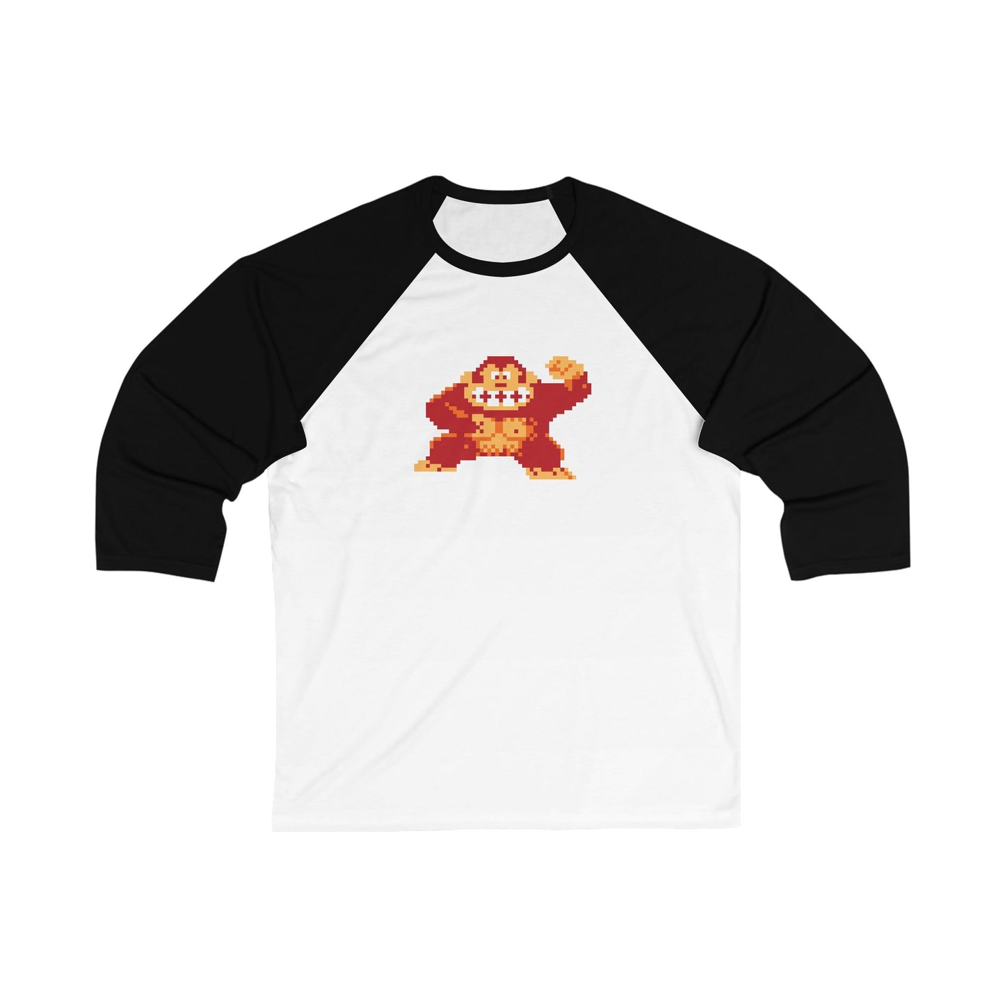 8-bit Legends: DonkeyKong unisex 3/4 sleeve baseball t-shirt