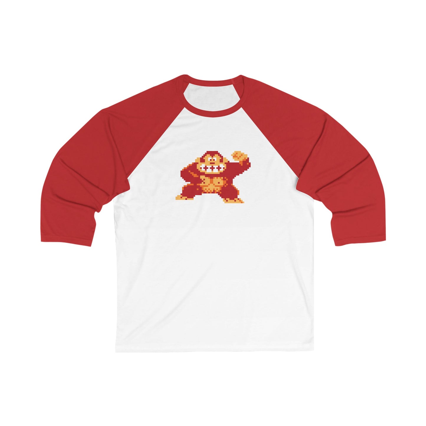 8-bit Legends: DonkeyKong unisex 3/4 sleeve baseball t-shirt