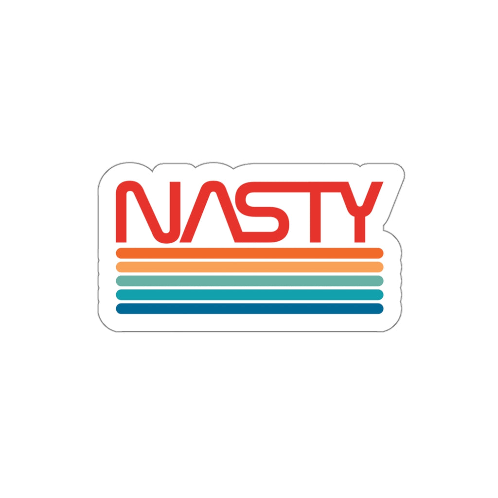 NASTY vintage rainbow NASA logo inspired die-cut stickers