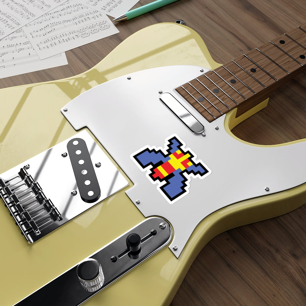 8-bit Legends: Galaga Bee die-cut stickers