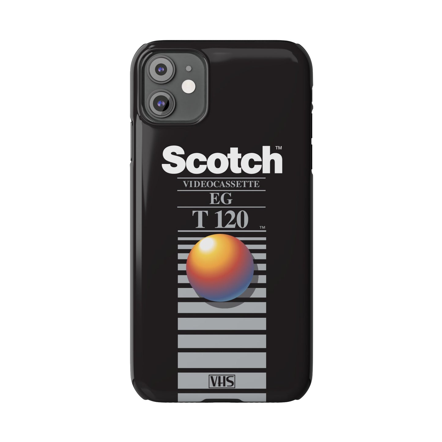 VHS Visions - retro Scotch EG T120 VHS tape inspired slim iPhone cases