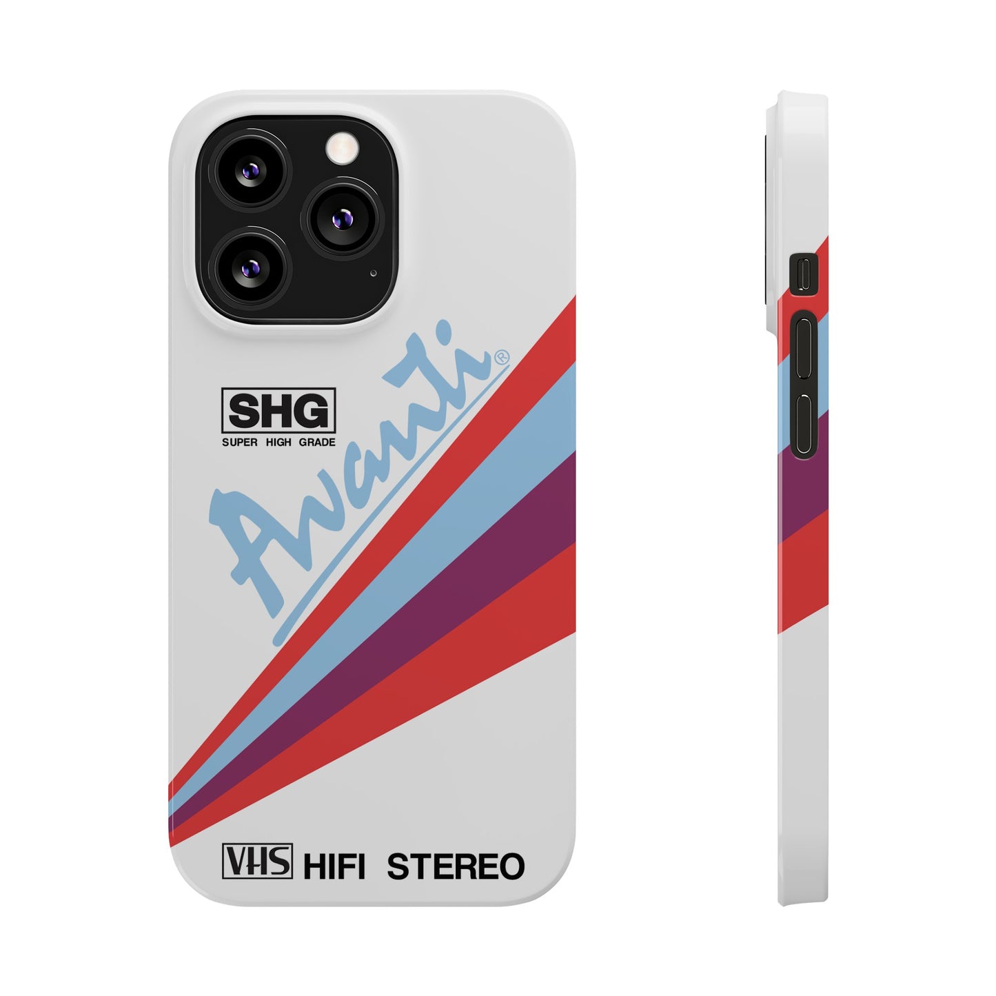 VHS Visions - retro Avanti SHG VHS tape inspired slim iPhone cases