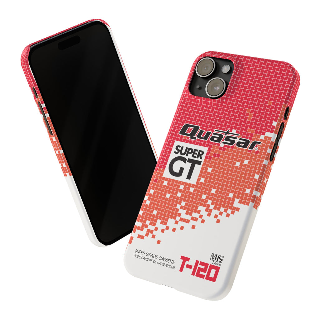 VHS Visions - retro Quasar Super GT T-120 VHS tape inspired slim iPhone cases