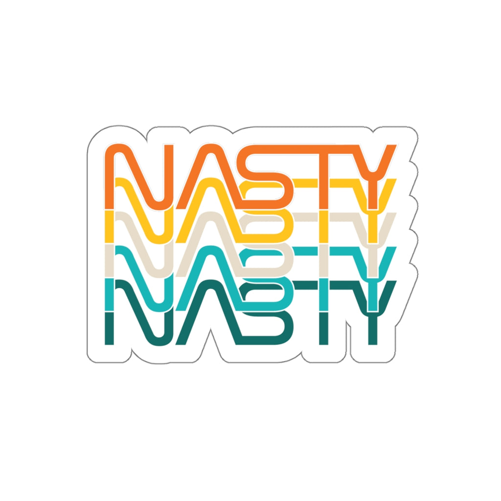 NASTY offset vintage NASA logo inspired die-cut stickers - Rerun Designs