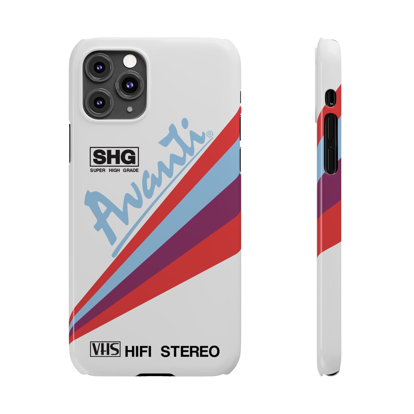 VHS Visions - retro Avanti SHG VHS tape inspired slim iPhone cases