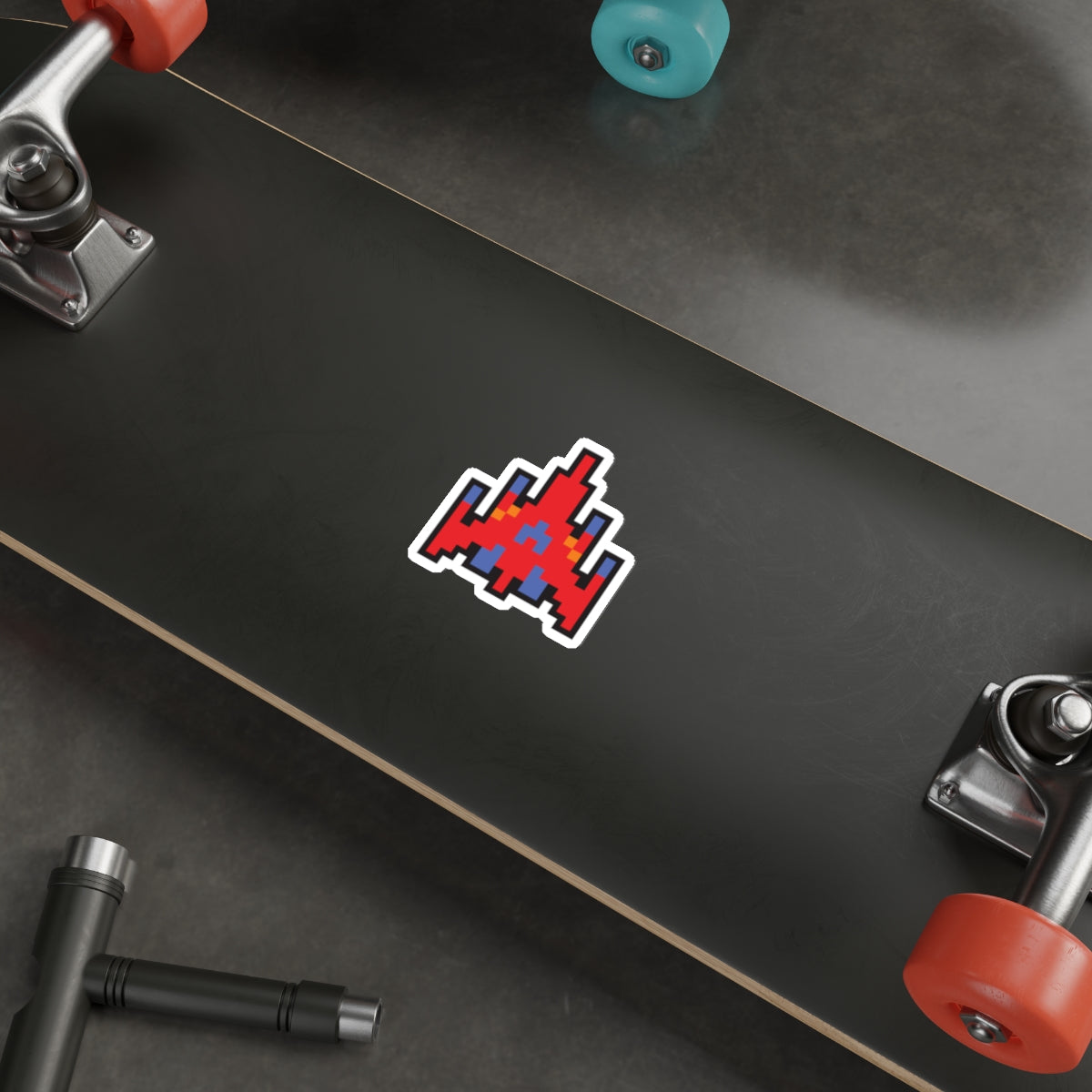 8-bit Legends: Galaga Red Fighter die-cut stickers