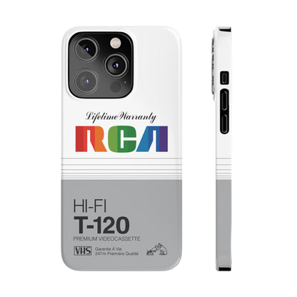 VHS Visions - retro RCA HI FI T-120 VHS tape inspired slim iPhone cases