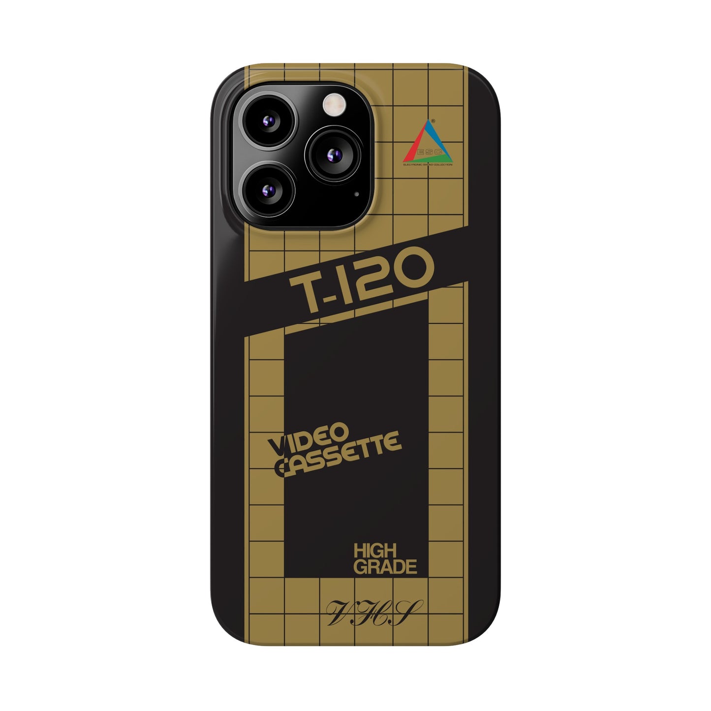 VHS Visions - retro ESC T-120 VHS tape inspired slim iPhone cases