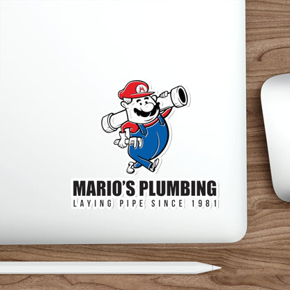 Marios Plumbing Laying Pipe Since 1981 - vinyl die cut sticker