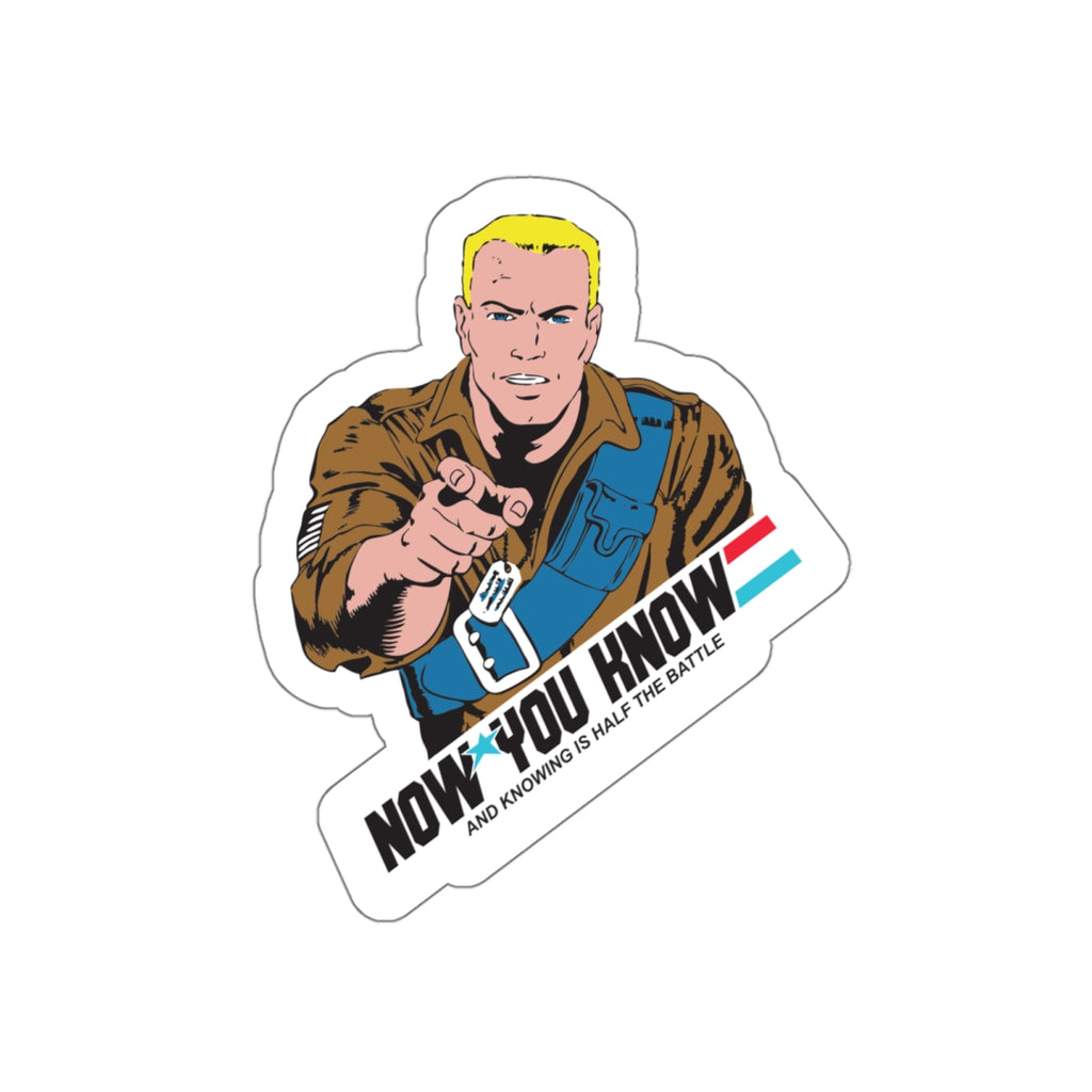 GI Joe Duke "Now You Know" die-cut stickers