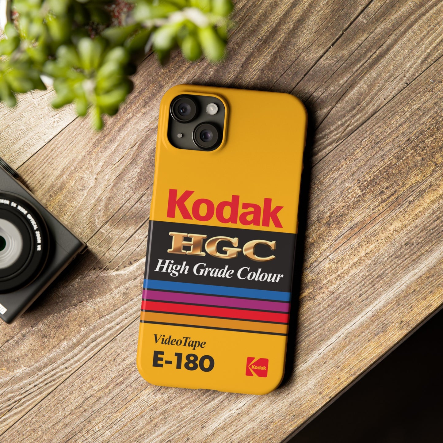 VHS Visions - retro Kodak HGC High Grade Colour E-180 VHS tape inspired slim iPhone cases