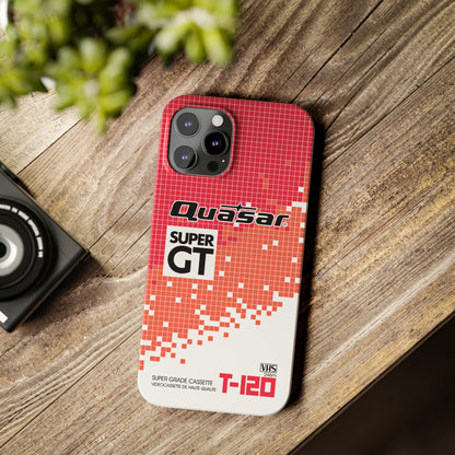 VHS Visions - retro Quasar Super GT T-120 VHS tape inspired slim iPhone cases