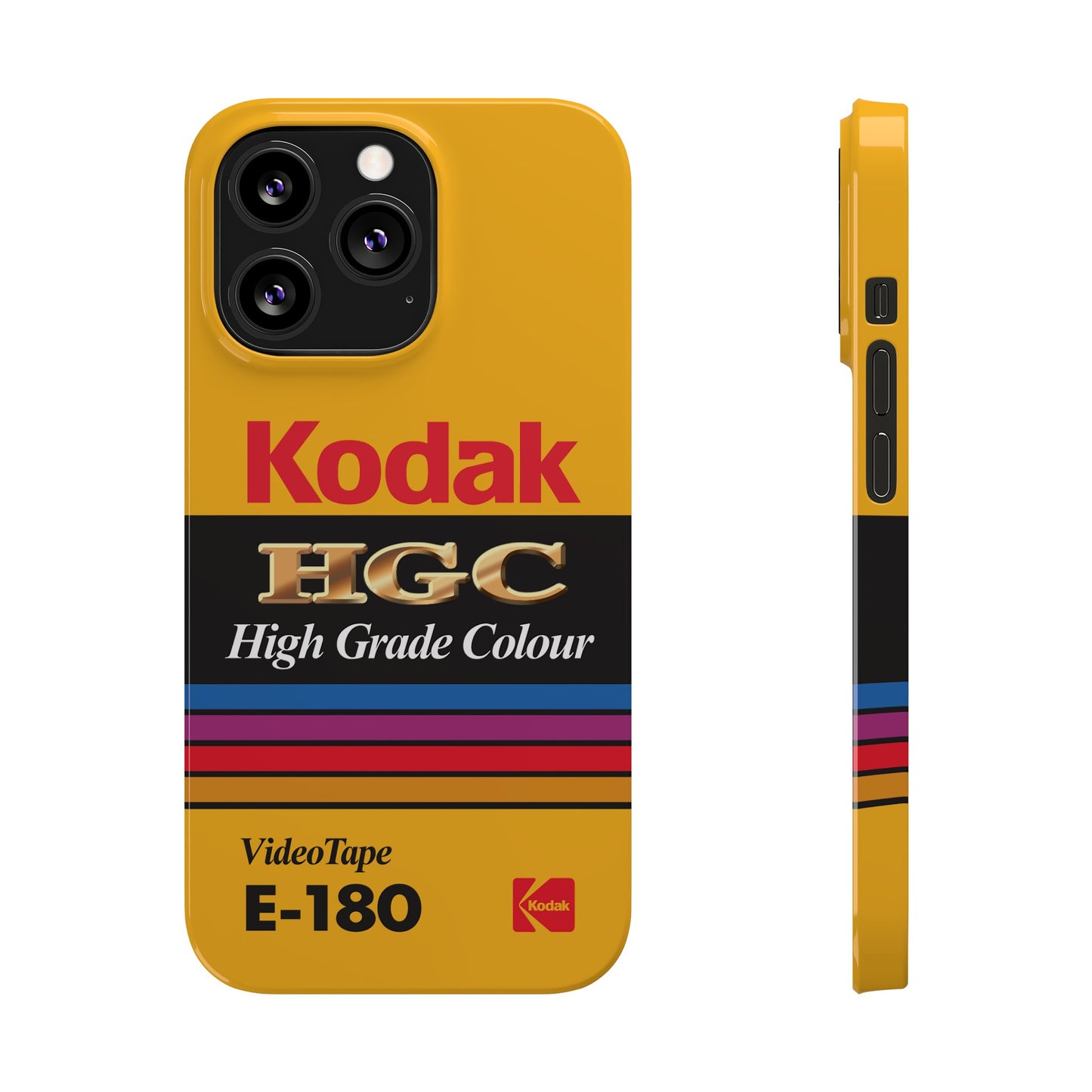 VHS Visions - retro Kodak HGC High Grade Colour E-180 VHS tape inspired slim iPhone cases