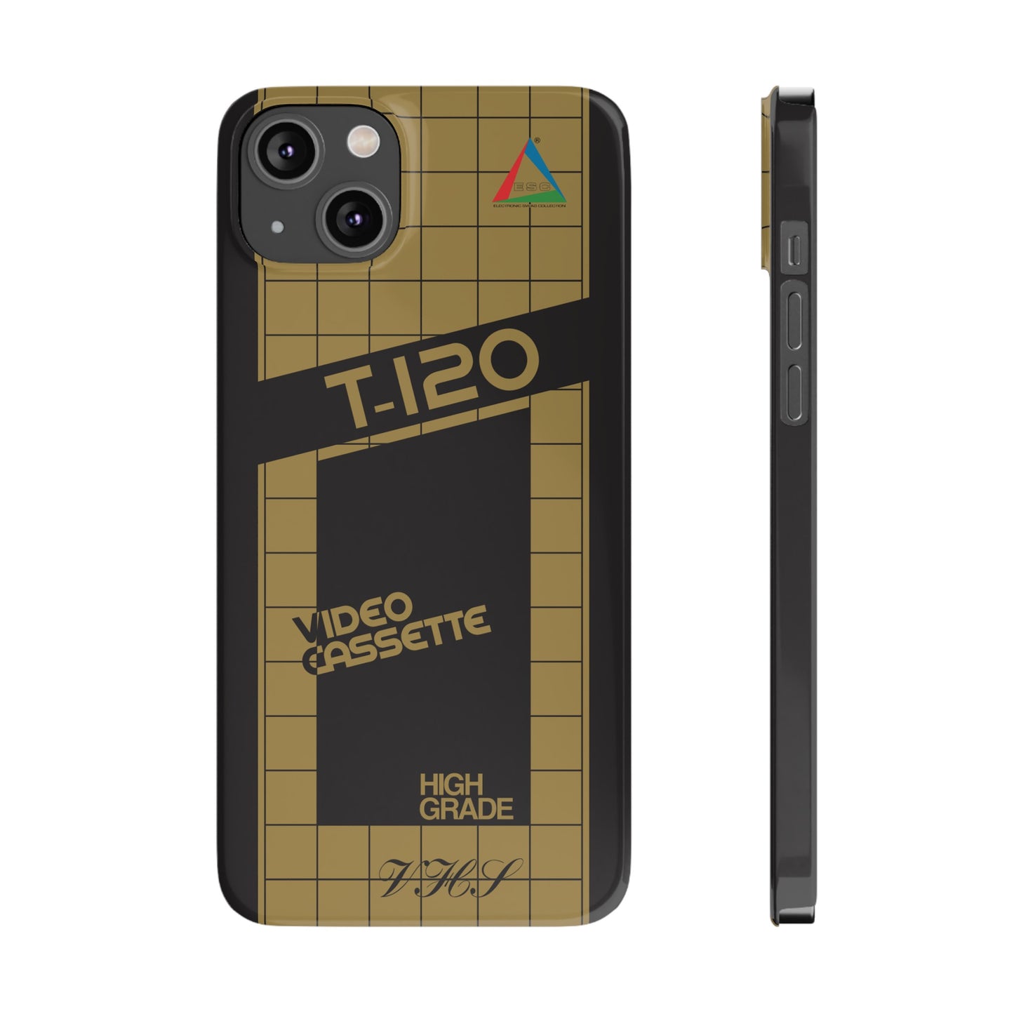 VHS Visions - retro ESC T-120 VHS tape inspired slim iPhone cases